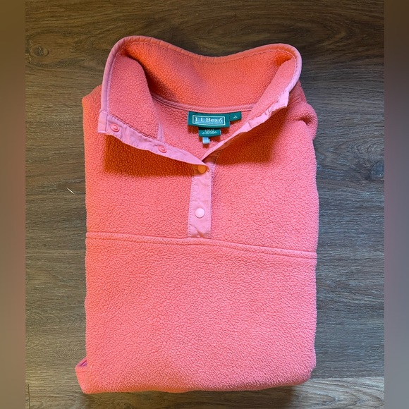 L.L Bean Fleece Snap T Pullover Large - Picture 2 of 4